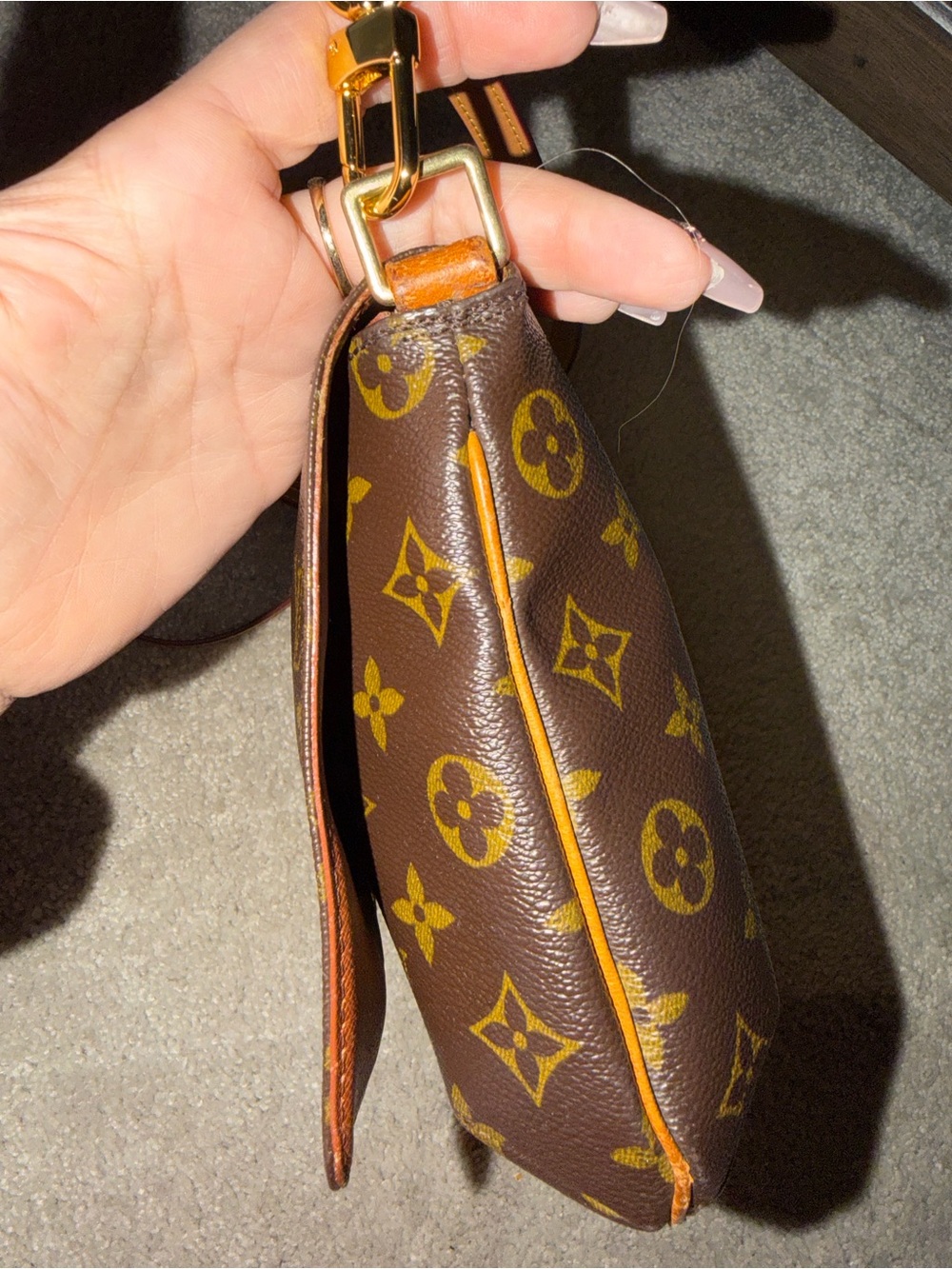 Louis Vuitton Monogram Crossbody Bag in Brown with Tan Strap - Picture 2 of 11